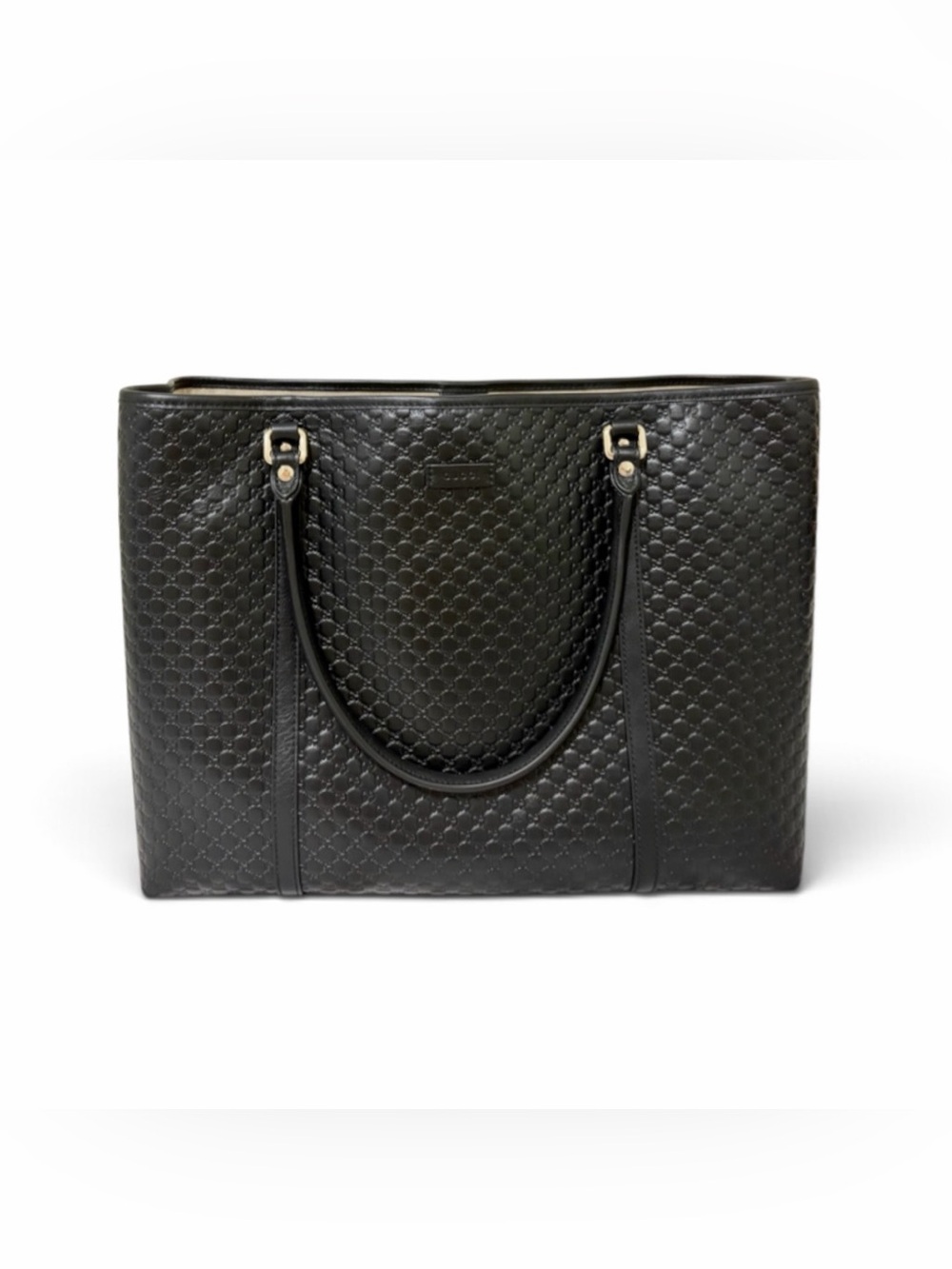 Gucci Microguccissima Black Leather Tote Bag